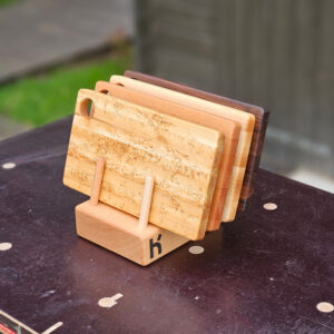 handcrafted wood charcuterie board set: walnut, maple, beech, birch