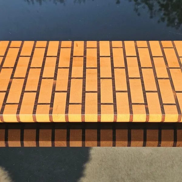 handmade maple & walnut 3d butterfly cutting board: end grain charcuterie board handmade maple & walnut 3d butterfly cutting board: end grain charcuterie board