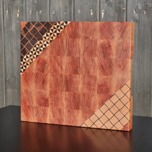 cherry end grain cutting board walnut maple beech geometric inlay butcher block gift