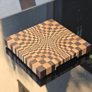 3d butterfly end grain cutting board walnut maple optical illusion butcher block gift