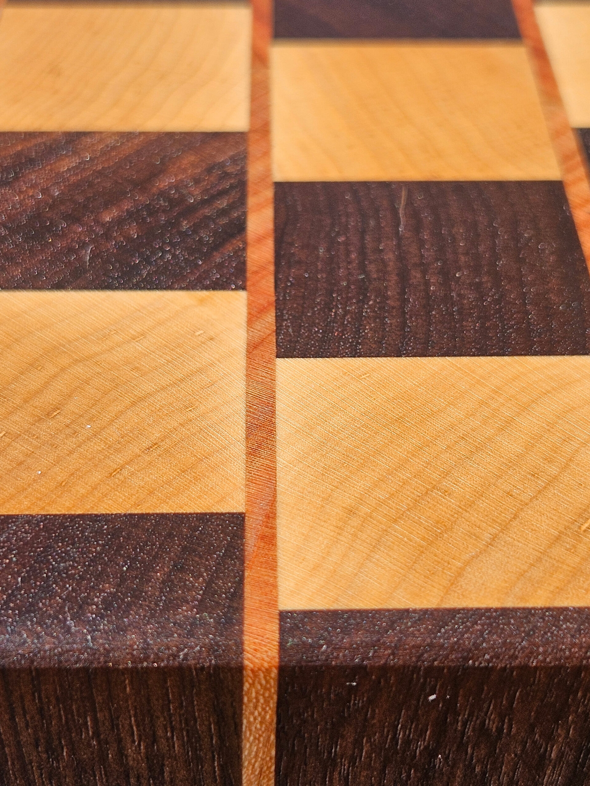 handmade café wall end grain cutting board | walnut maple cherry | optical illusion butcher block handmade café wall end grain cutting board | walnut maple cherry | optical illusion butcher block
