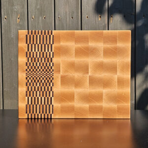 maple end grain cutting board with 3d butterfly walnut inlay | keeduchwoodworking