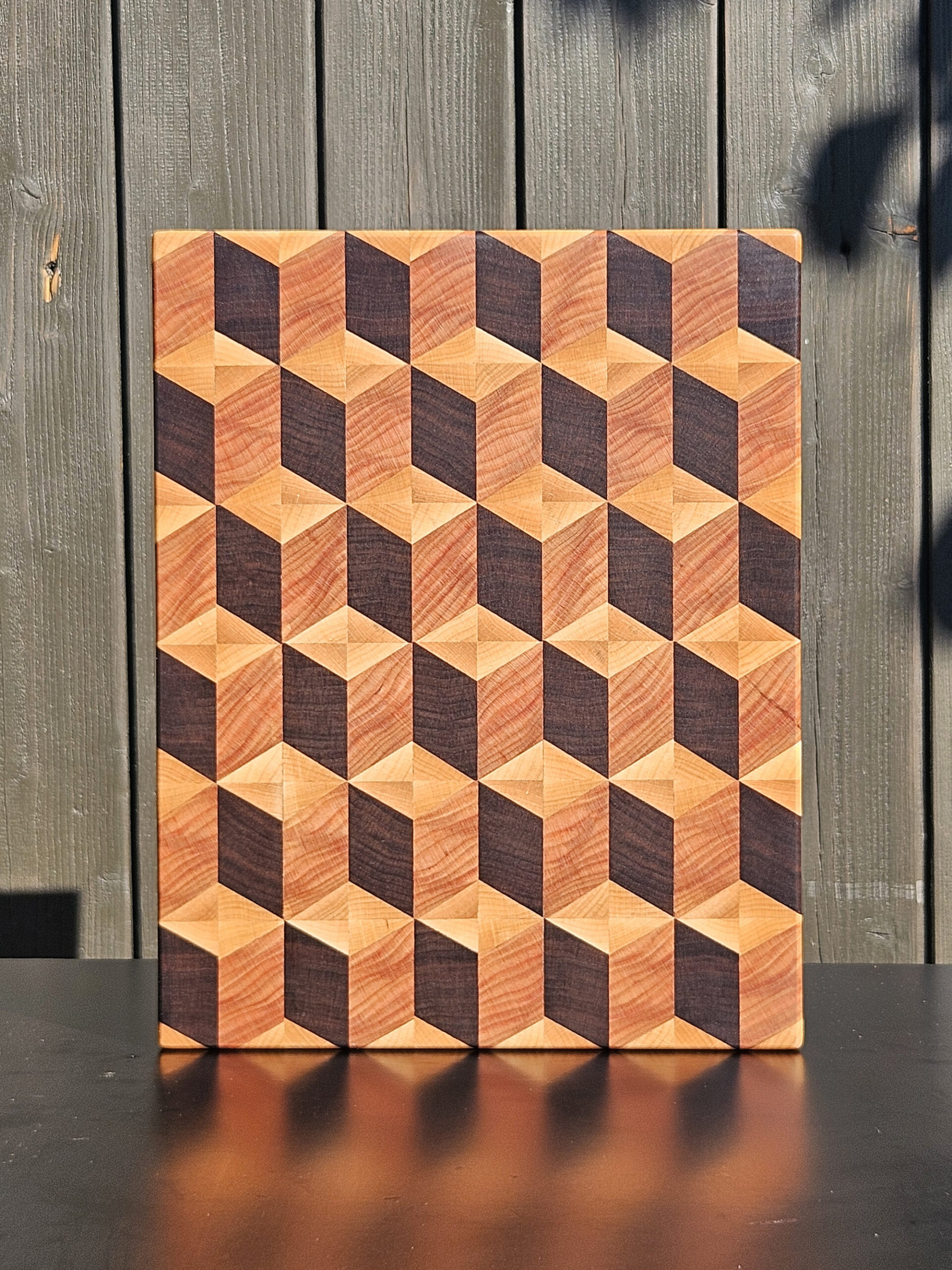 3d cube end grain cutting board | walnut, cherry & maple | keeduchwoodworking 3d cube end grain cutting board | walnut, cherry & maple | keeduchwoodworking