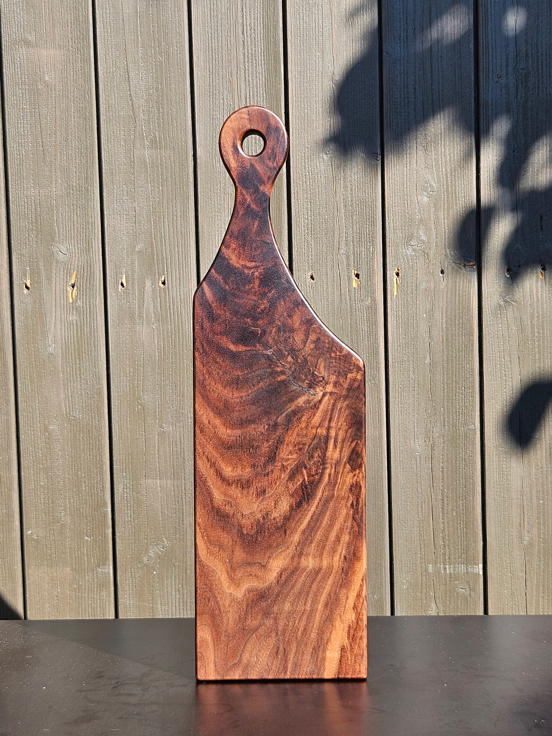 figured walnut serving board | rare grain paddle board | keeduchwoodworking figured walnut serving board | rare grain paddle board | keeduchwoodworking