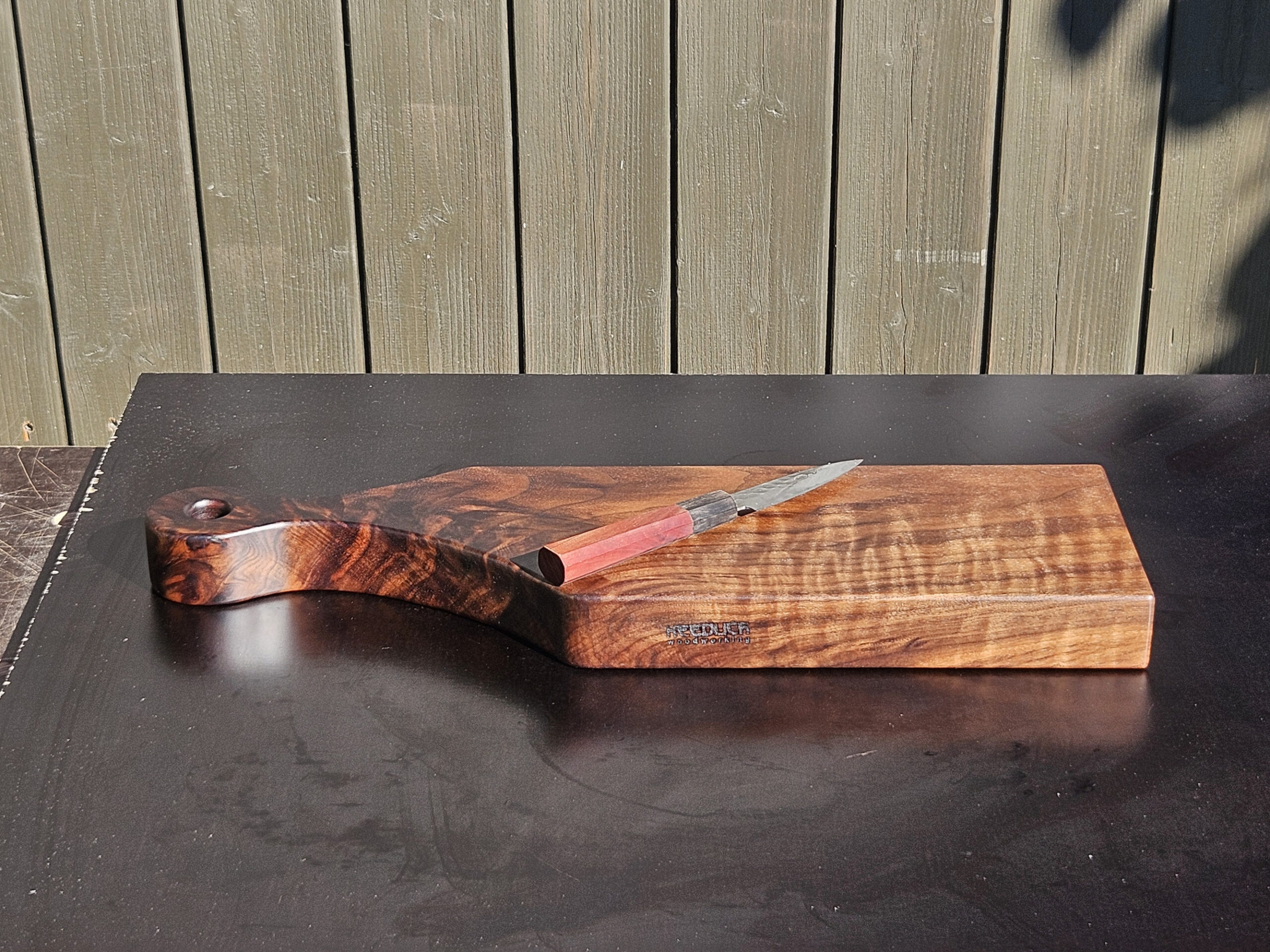figured walnut serving board | rare grain paddle board | keeduchwoodworking figured walnut serving board | rare grain paddle board | keeduchwoodworking