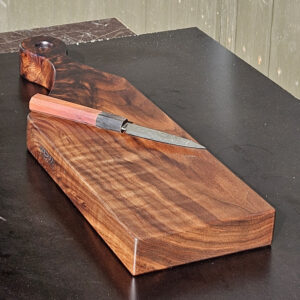 figured walnut serving board | rare grain paddle board | keeduchwoodworking