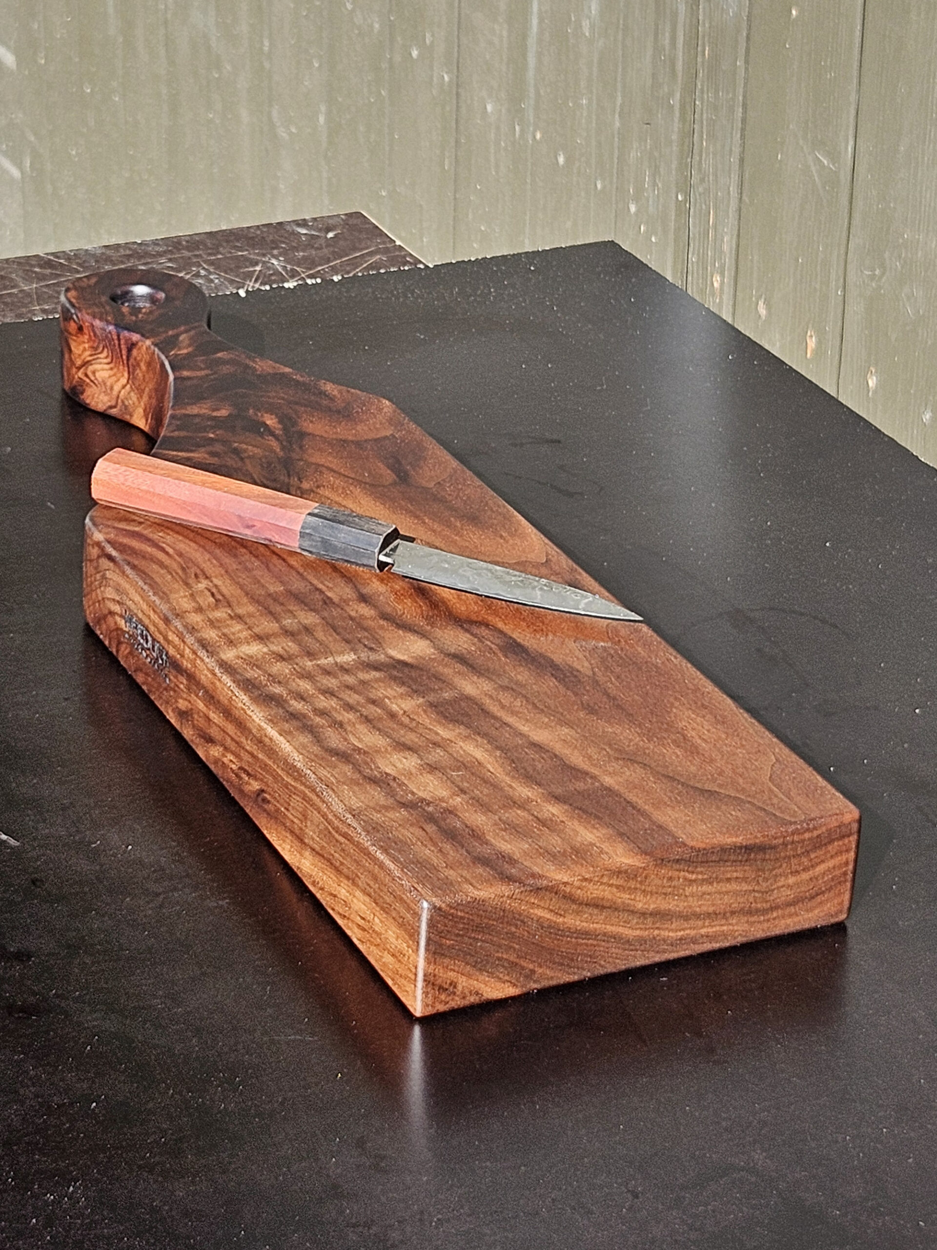figured walnut serving board | rare grain paddle board | keeduchwoodworking figured walnut serving board | rare grain paddle board | keeduchwoodworking
